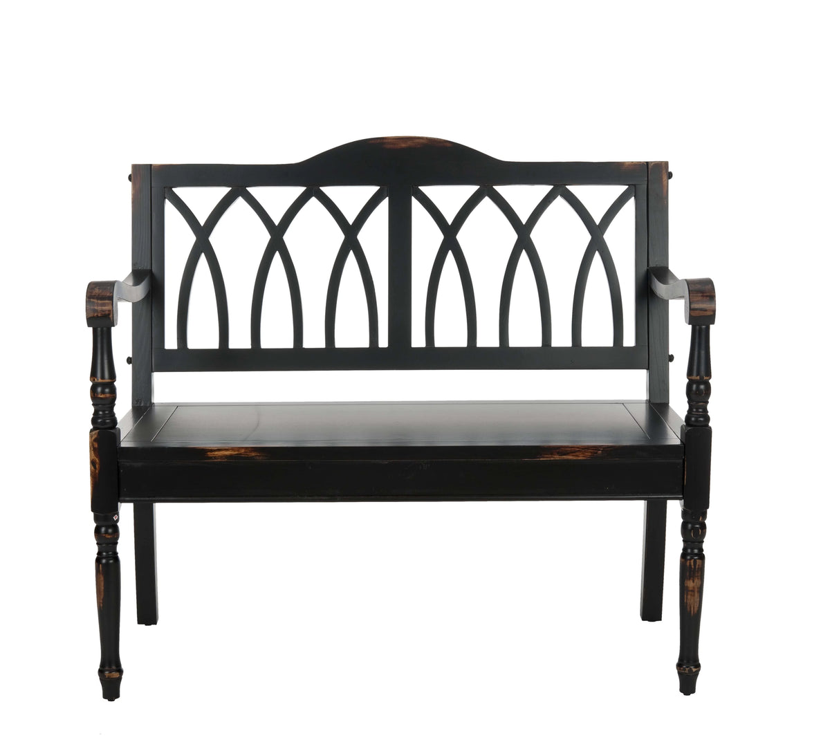 Distressed Black Bench Y551616