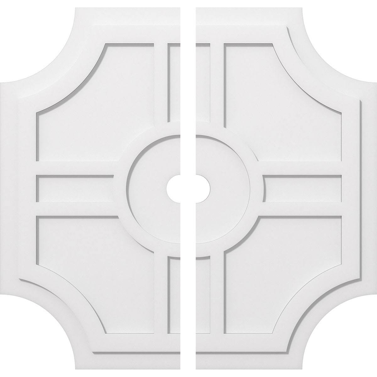 38 inchod x 3 inchid x 12 1/2 inchc x 1 inchp PVC Contemporary Ceiling Medallion J593895