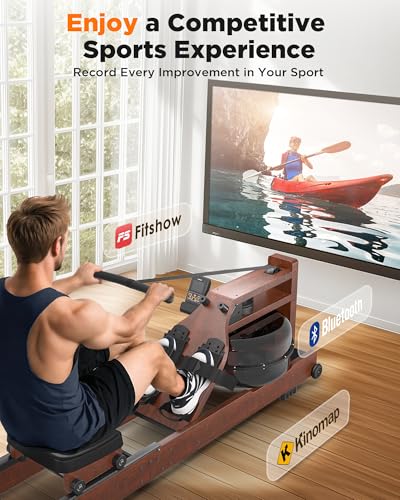 Foldable Water Rowing Machine 400LBS Weight Capacity with Monitor J775702