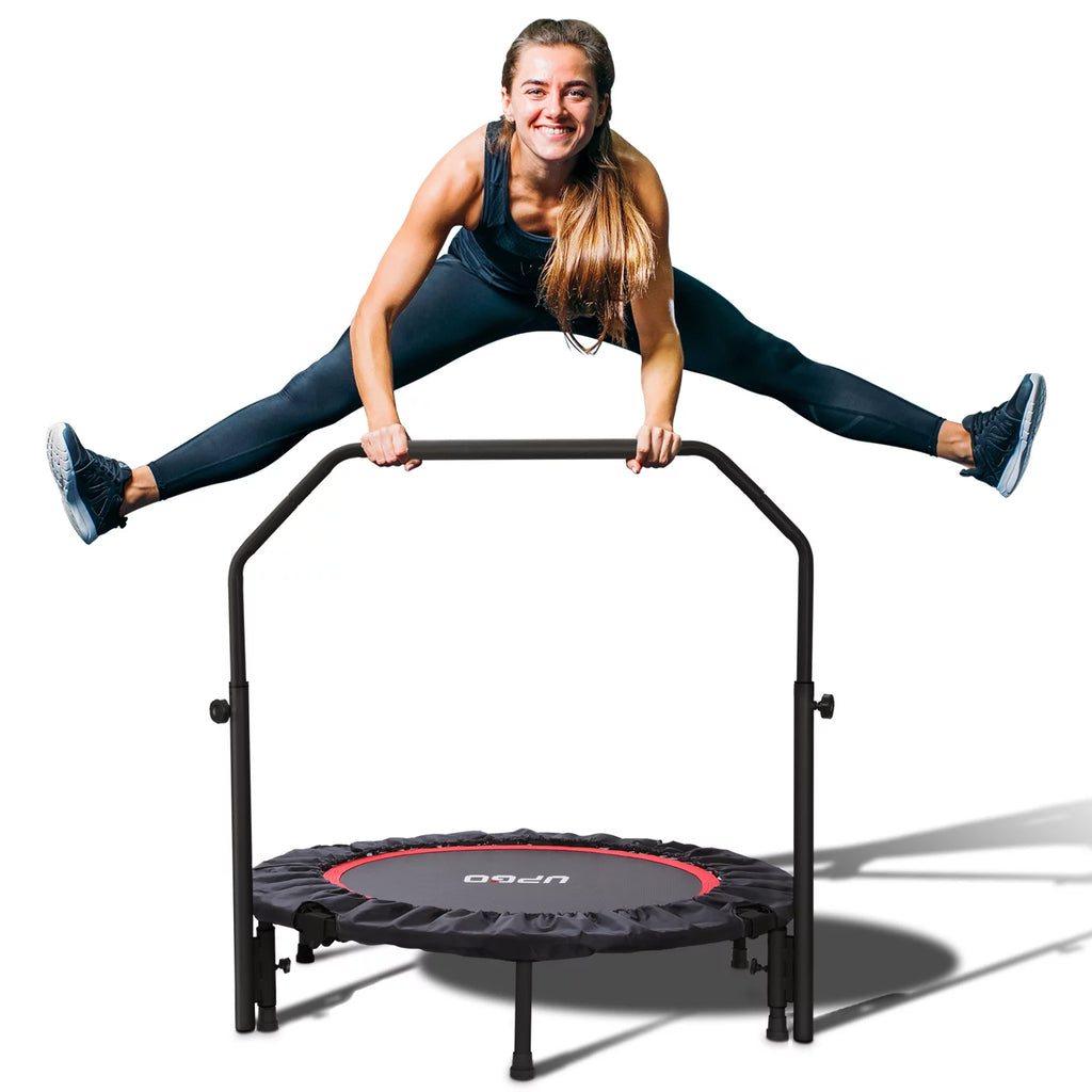 40 Foldable Fitness Trampoline with Adjustable Foam Handle O464652