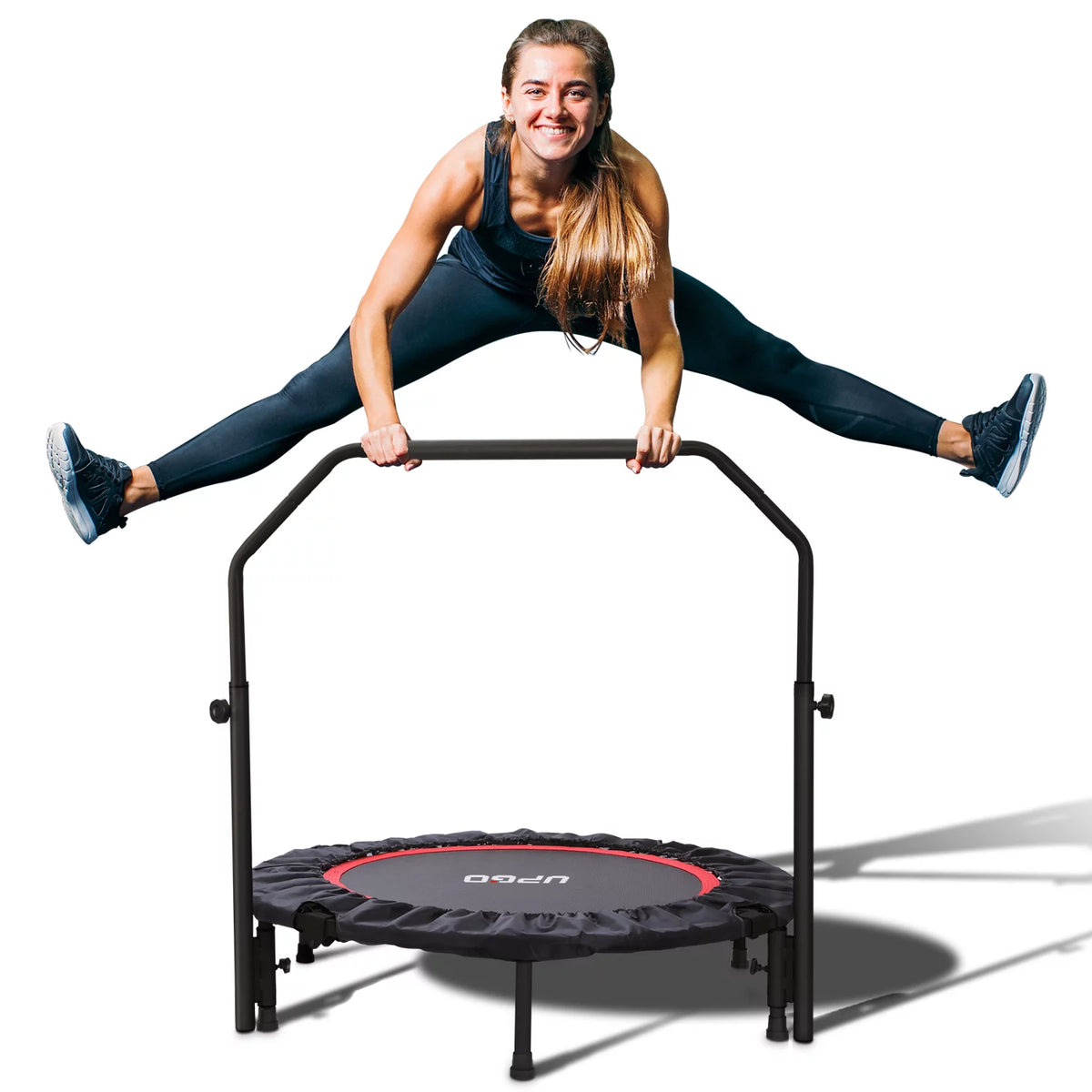 40 Foldable Fitness Trampoline with Adjustable Foam Handle O464652