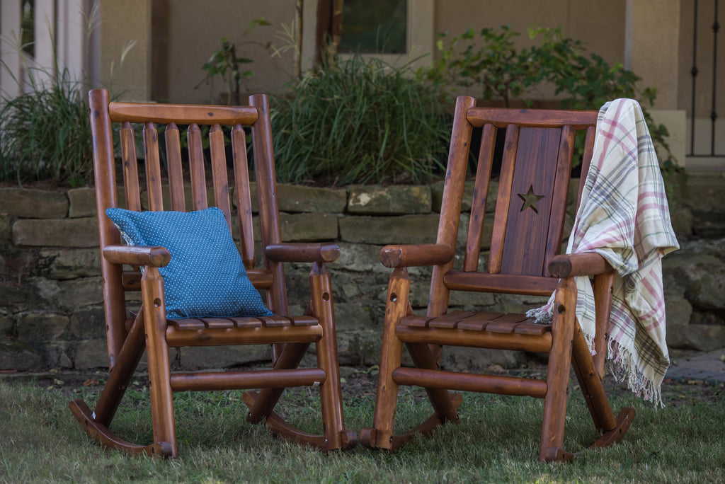 Brown Wood Outdoor Rocker B8550