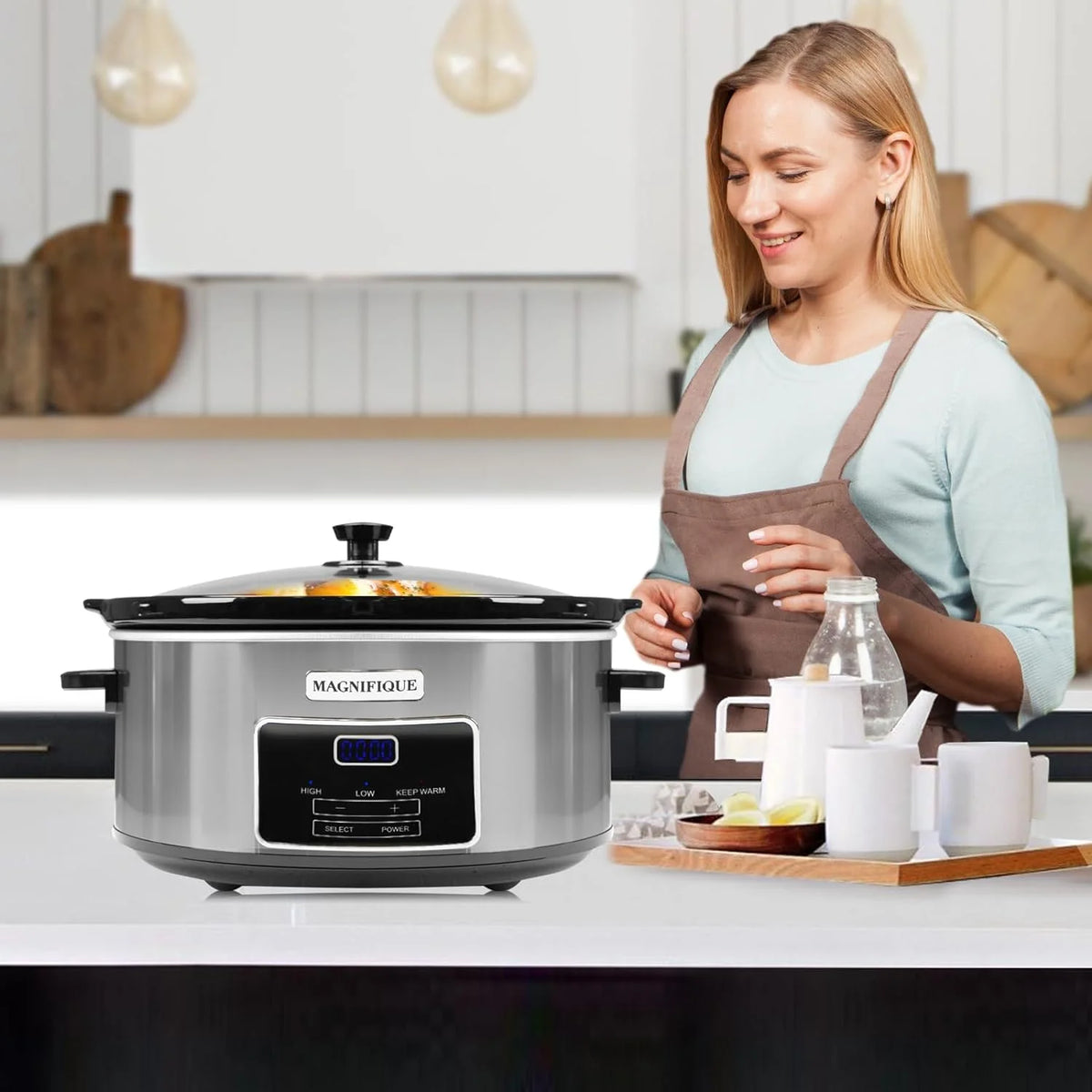 7-Quart Programmable Slow Cooker With Keep Warm Setting, Digital Timer V820