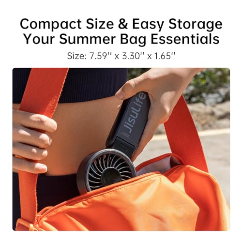 Handheld Fan High-Power Motor LED Display 5000mAh Rechargeable Foldable Black V440