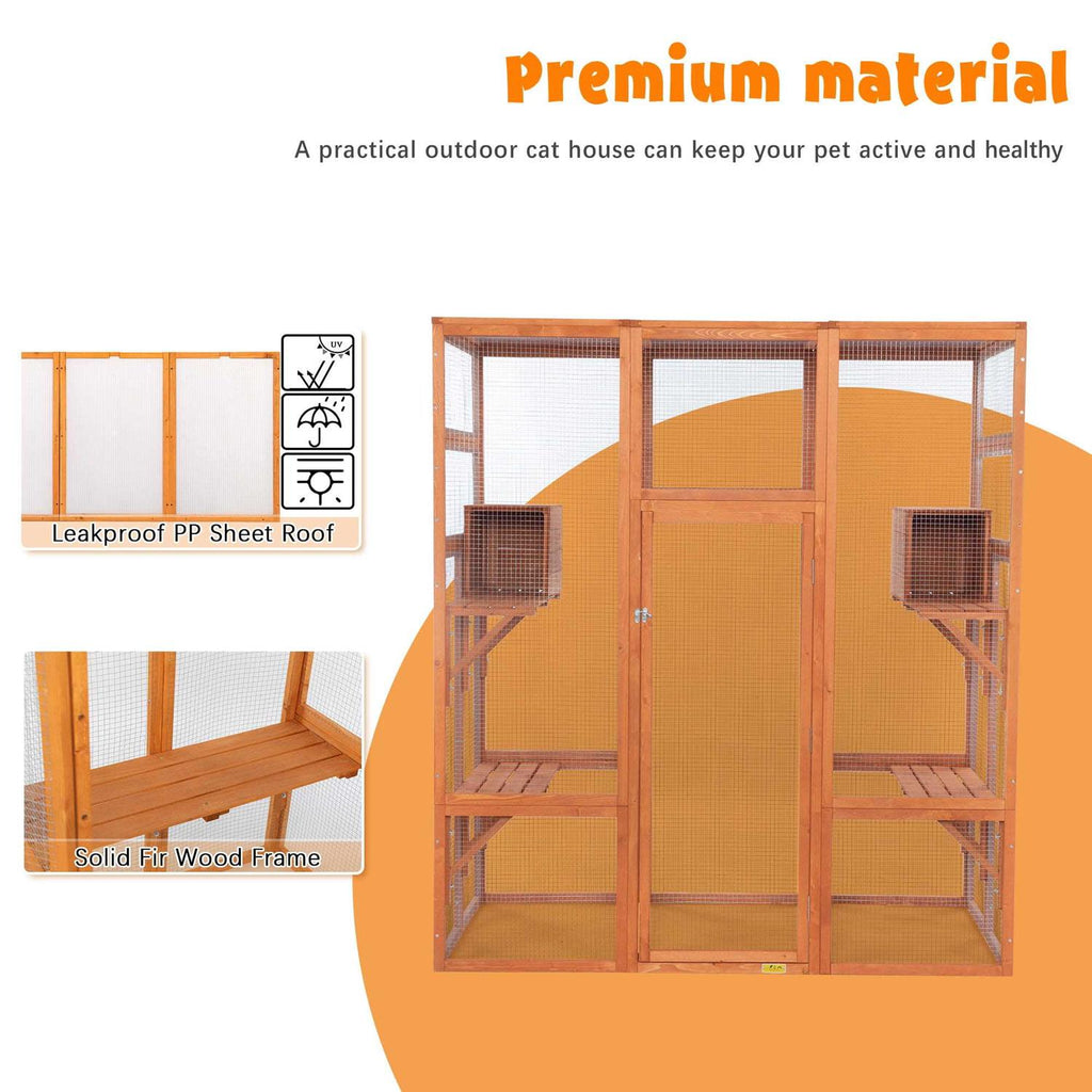 Large Wooden Cat House Catio Enclosure C666