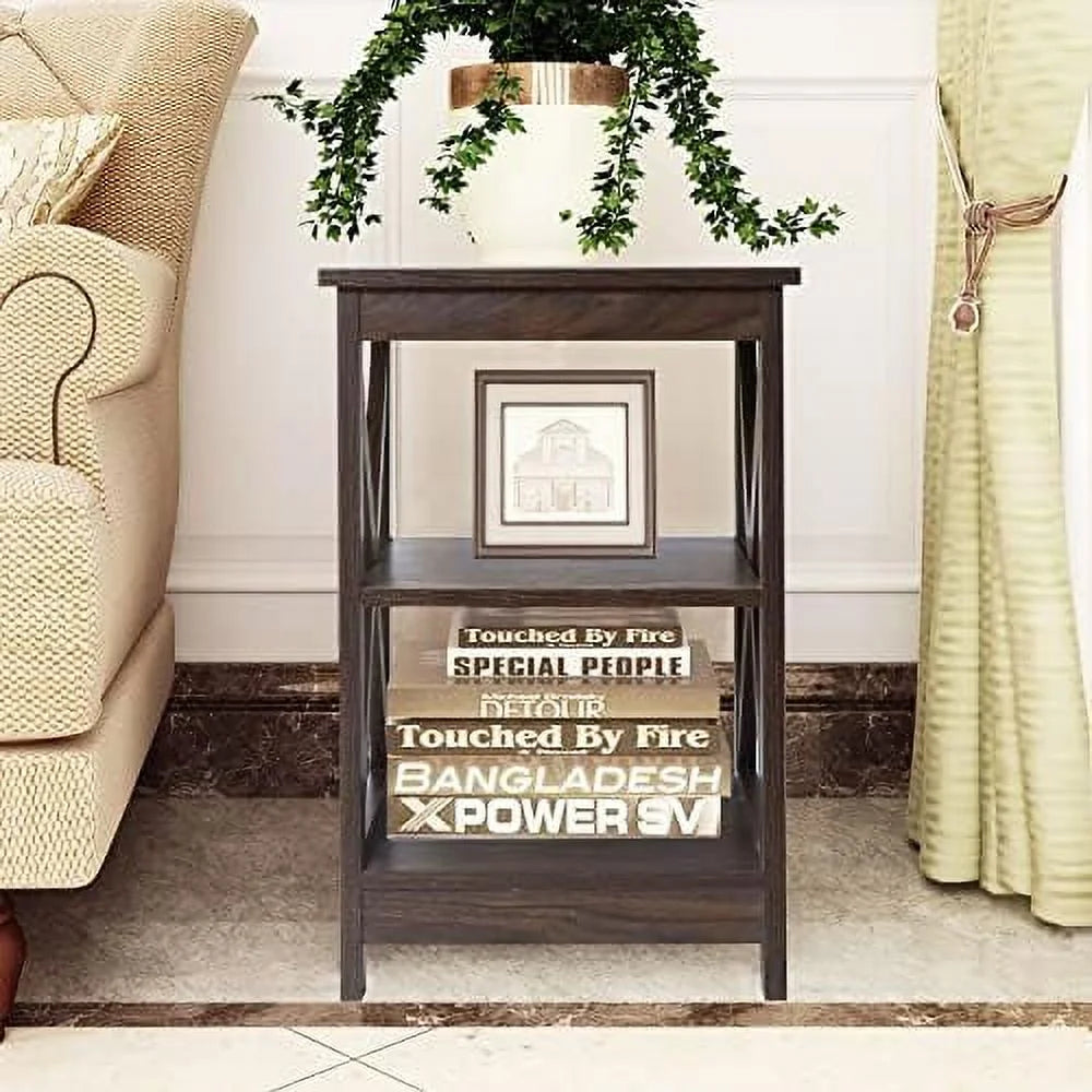 Modern Farmhouse Wood 3-Tier End Table P522833