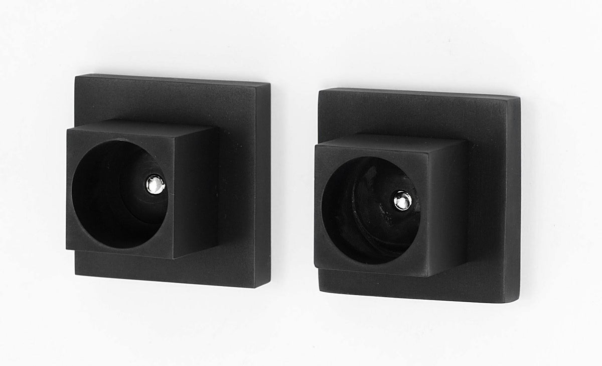 Matte Black Shower Rod Flange Set U385