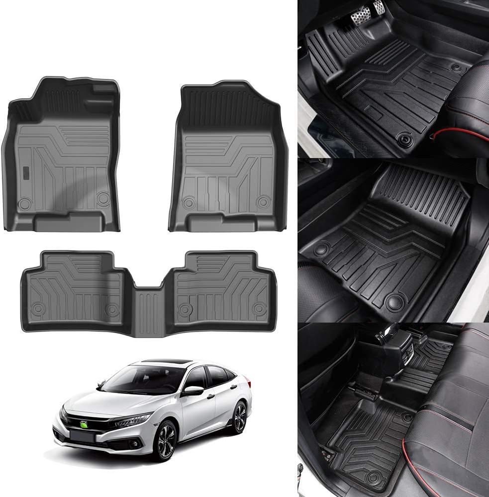 Black 2 Row Carpet Floor Liner Set I759