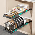 2 Pack Expandable Pull Out Cabinet Organizer with 10 Adjustable Dividers V3769
