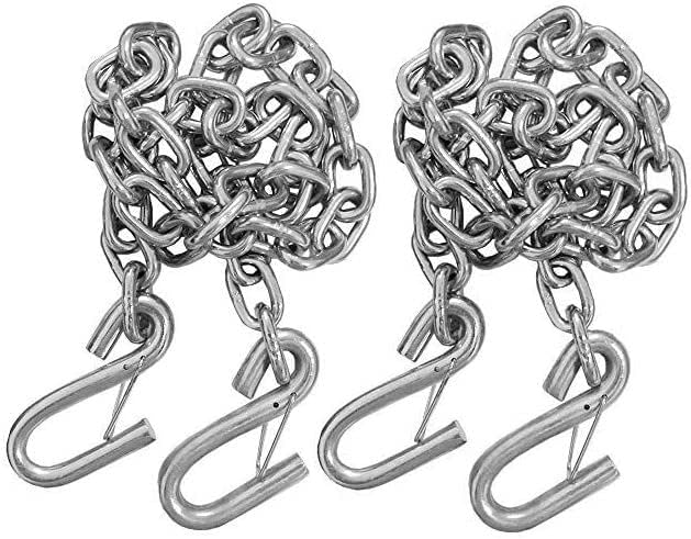 Trailer Safety Chain, Hot Dipped Galvanized, 1/4 inch x 42 inch, 4-Pack T6565