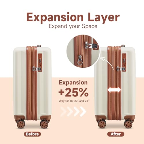 4 Piece Hardside Expandable Luggage Set with Spinner Wheels TSA Lock R70841