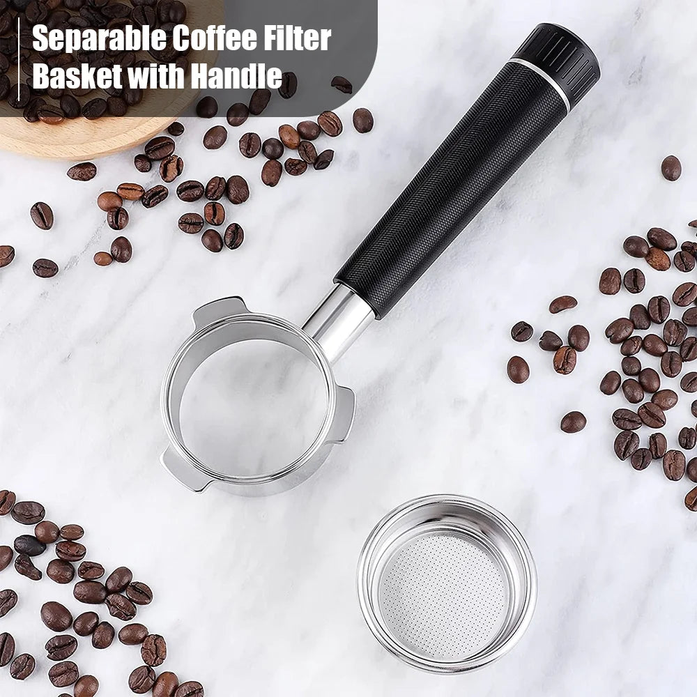 2 in 1 Coffee Tamper Set with Curved Base, Magnetic Distributor, Stainless Steel, 54mm Portafilter K2443