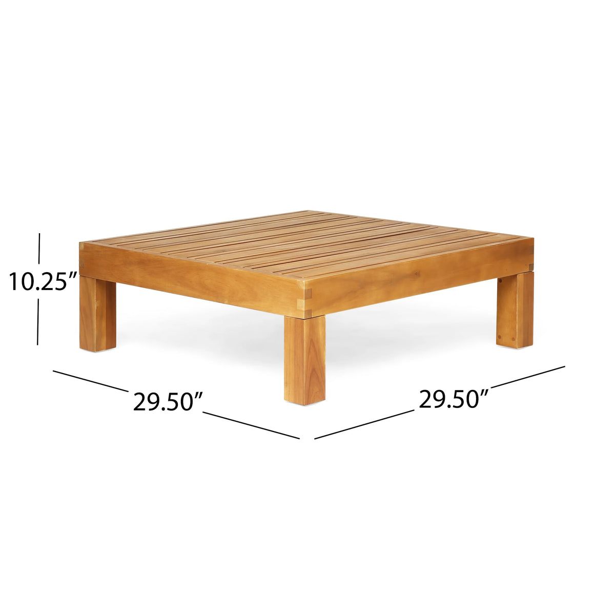 Acacia Wood Loveseat and Coffee Table Set with Cushion Q4540