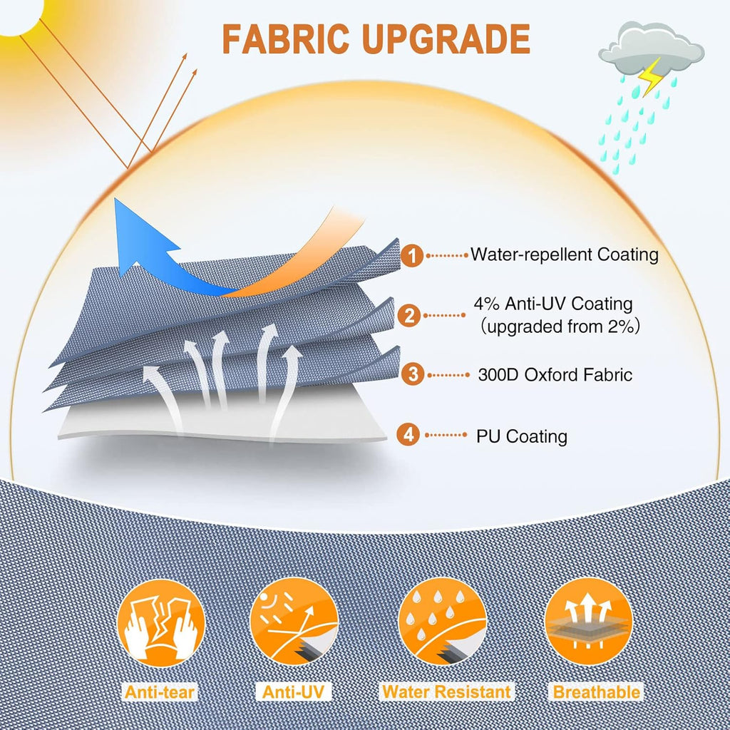 Waterproof Travel Trailer RV Cover with 4 Gutter Spout Covers H58979