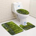 3 Piece Bathroom Rugs Set with Contour Mat and Toilet Lid Cover R522142