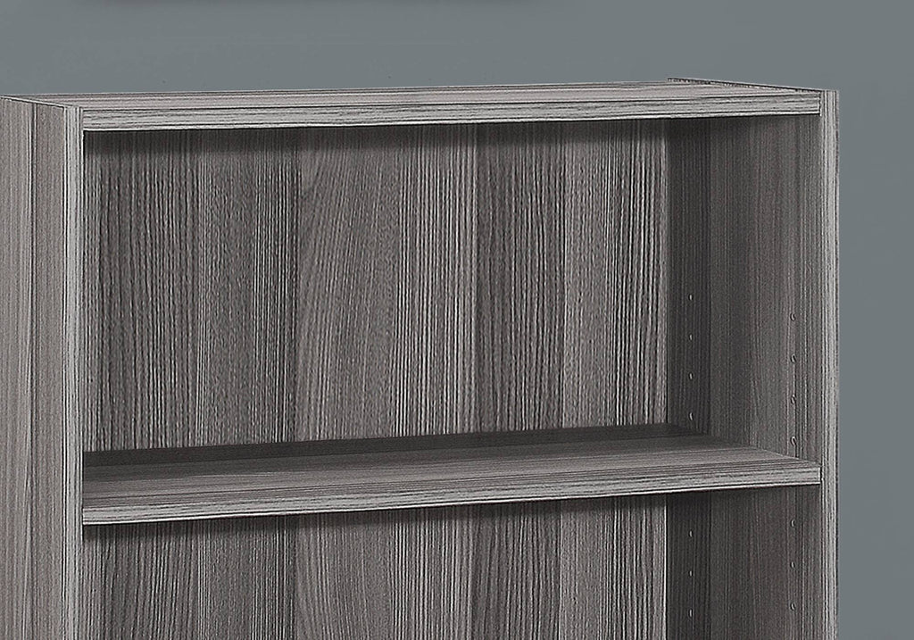 Gray Contemporary 3 Shelves Rectangular Bookcase K539335