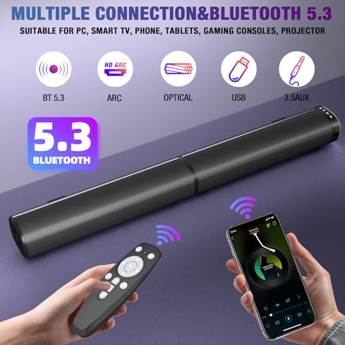 Sound Bar, Bluetooth 5.3 Soundbar, 2 in 1 Detachable Home Speaker A181189