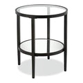 Round Modern Metal Side Table in Black Y836095
