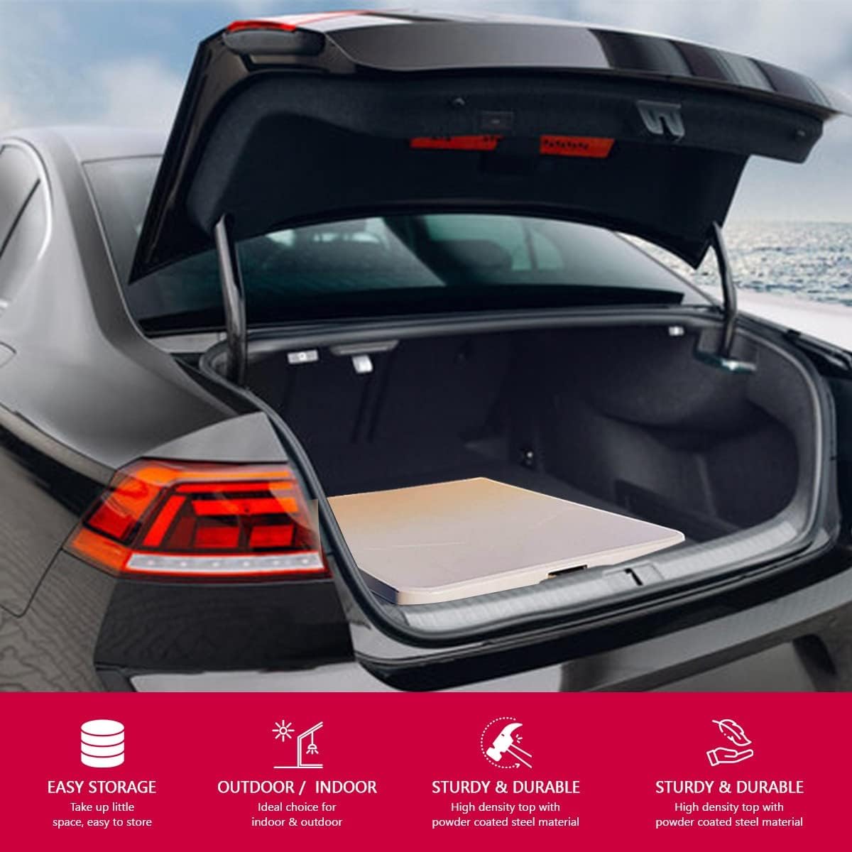 6 ft Plastic Folding Table with Carrying Handle S866170