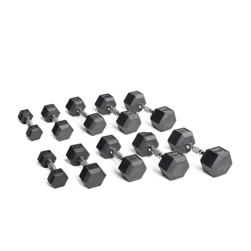 150lb Rubber Hex Dumbbell Set F54140