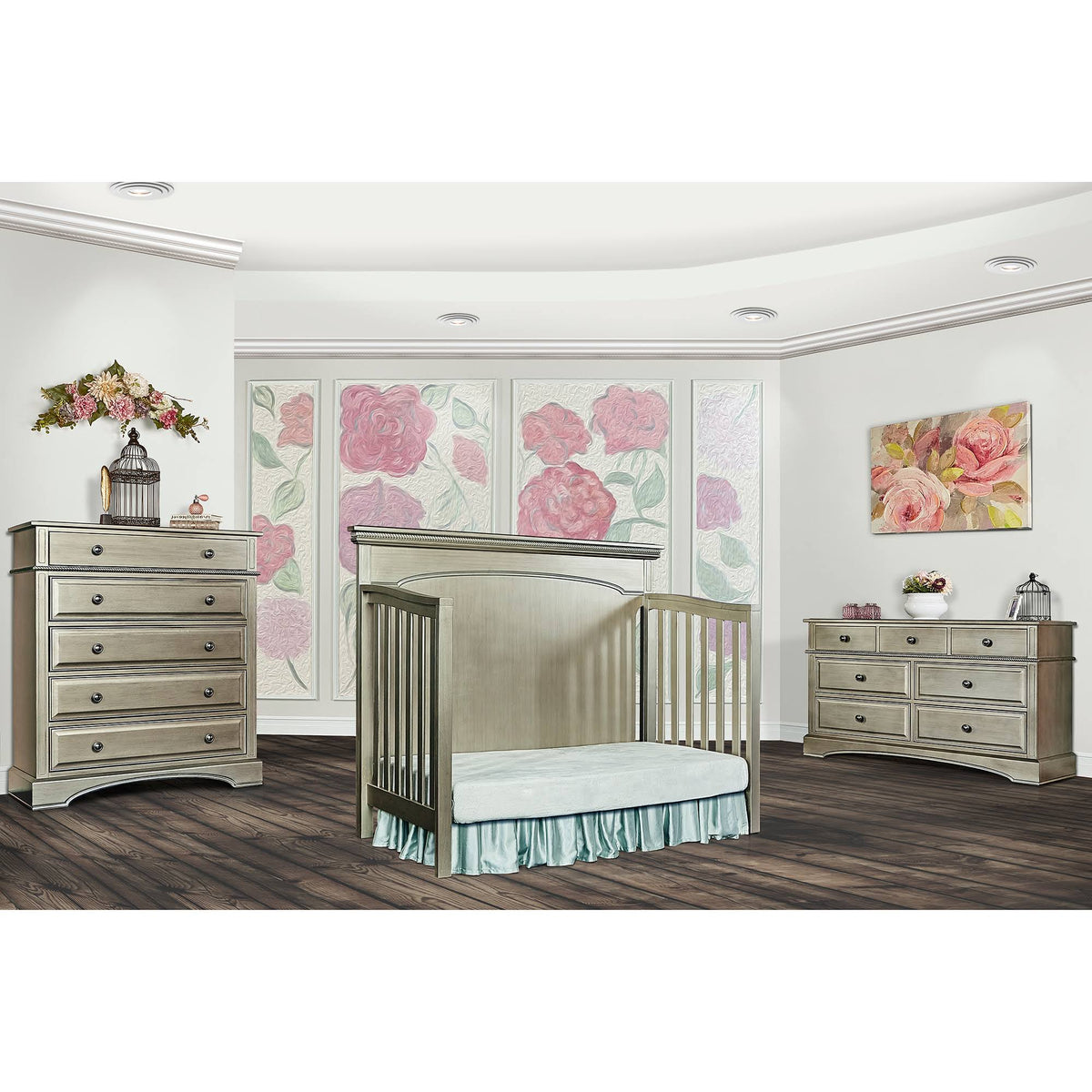 Antique Bronze Flat Top Convertible Crib R232314