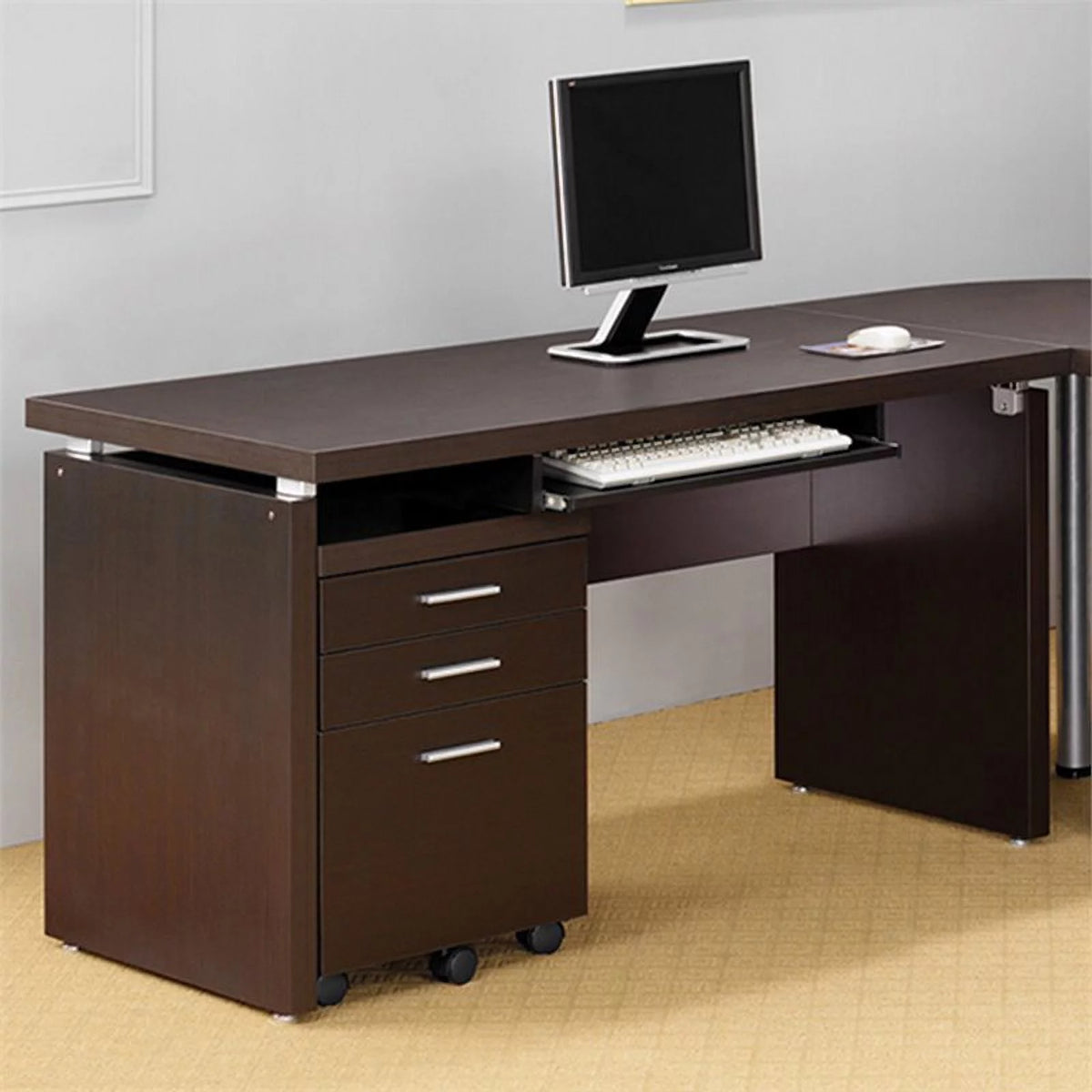 3 pc Computer Desk File Cabinet and Office Chair Set S8210