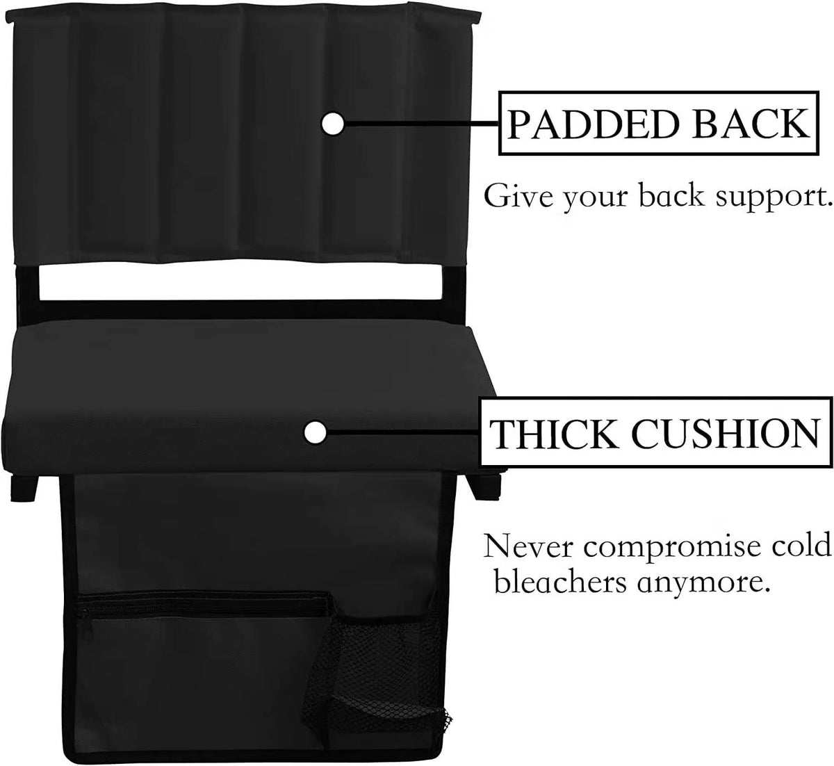 Padded Foldable Stadium Seat with Cup Holder B8076