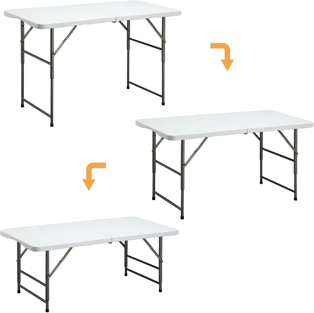 White 4ft Bi-Folding Plastic Dining Table P67841