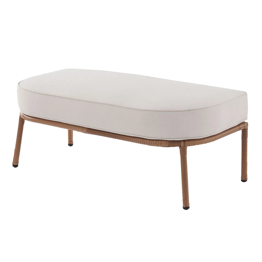 Beige Wicker Outdoor Loveseat and Ottoman Set D866029