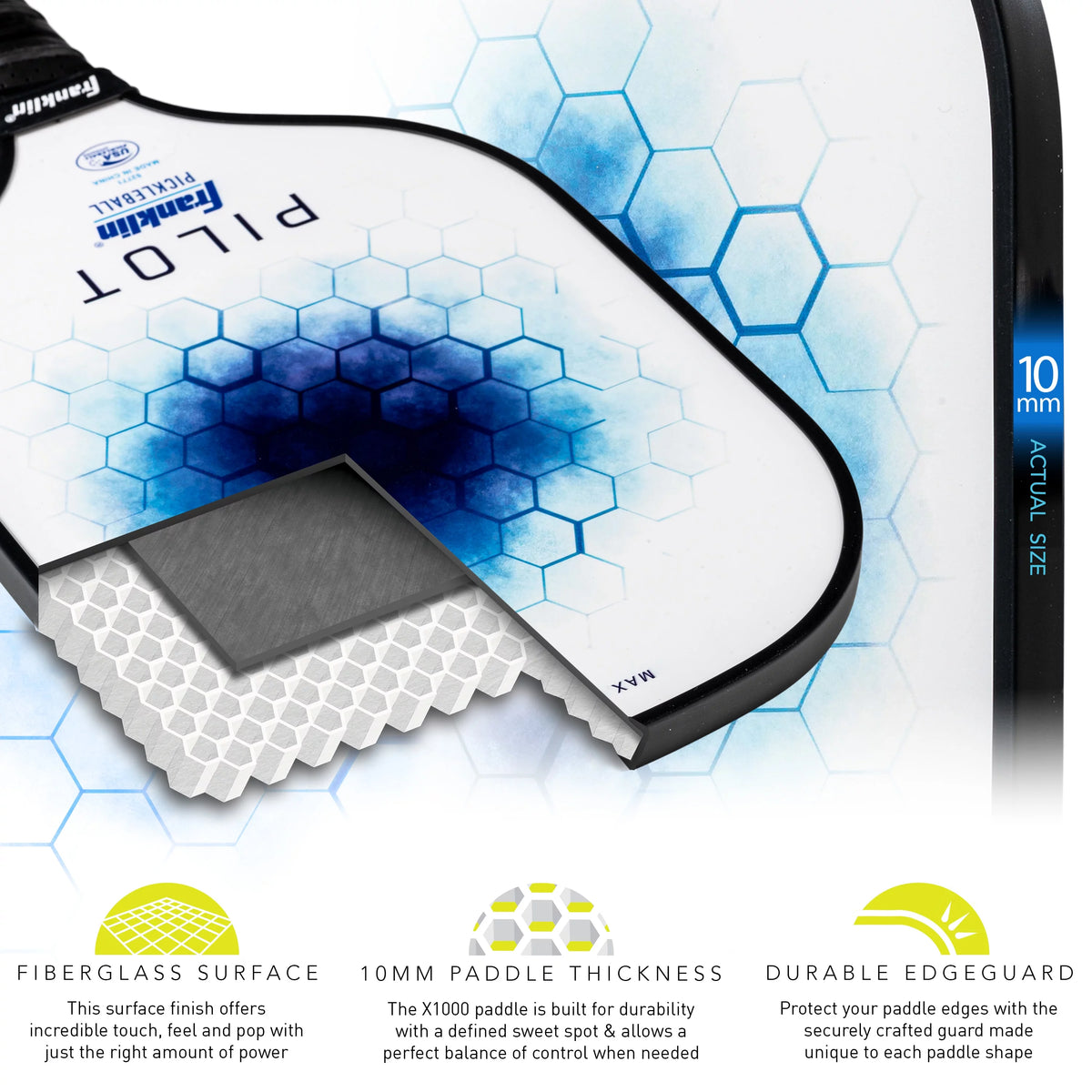 Blue Polypropylene Core Pickleball Paddle R72256