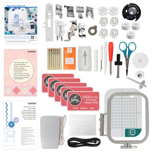 SE700 Embroidery & Sewing Machine with 100 Sewing Spools, 100 Color Matching Bobbins K432
