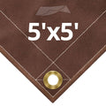 12 oz Brown Canvas Tarps 5' x 5' F93305