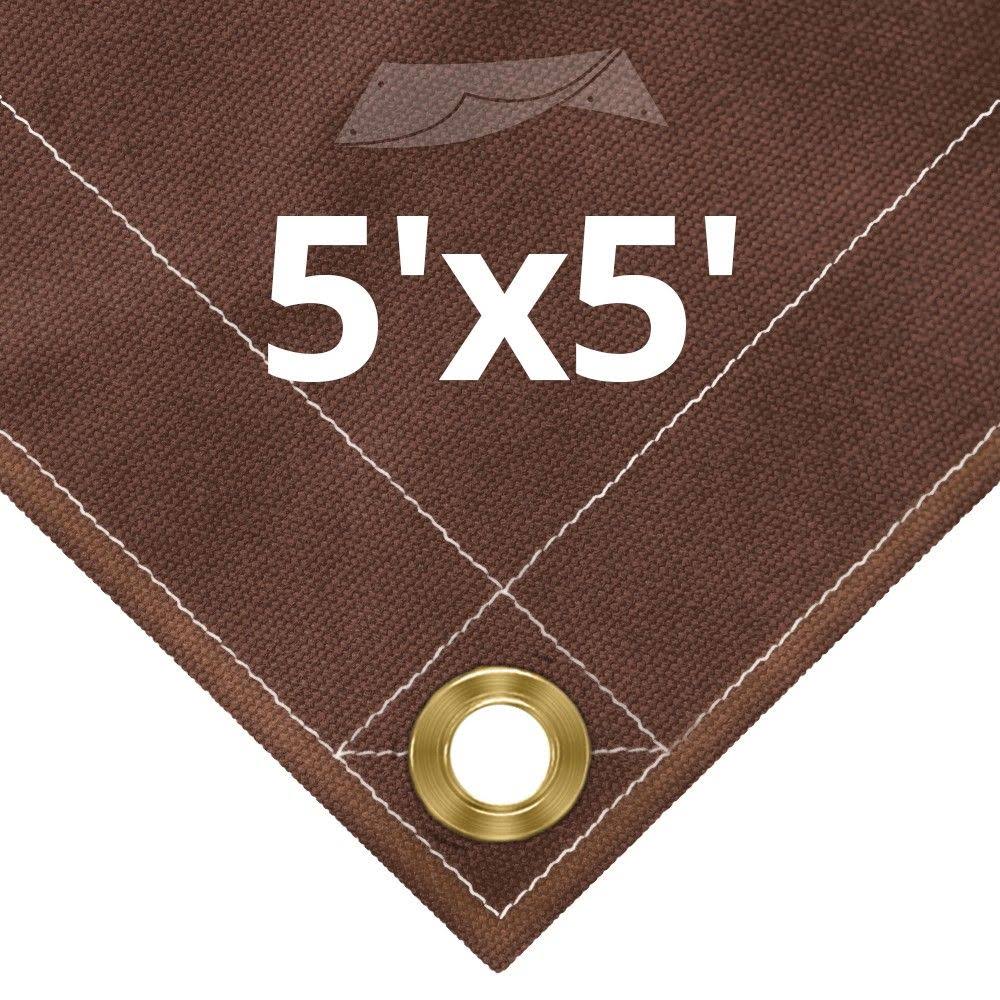 12 oz Brown Canvas Tarps 5' x 5' F93305