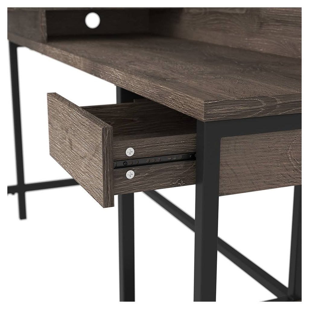 Gray L-Desk with Storage I811