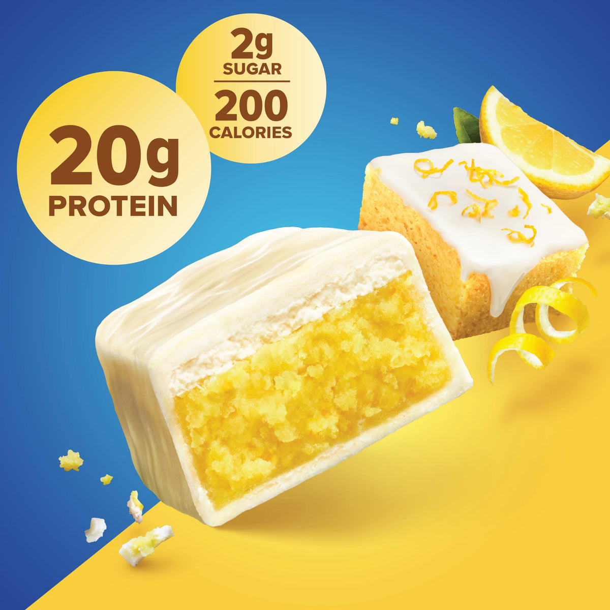 Lemon Cake Protein Bars, 20g Protein, Gluten Free, 1.76 oz, 6 Ct M6216