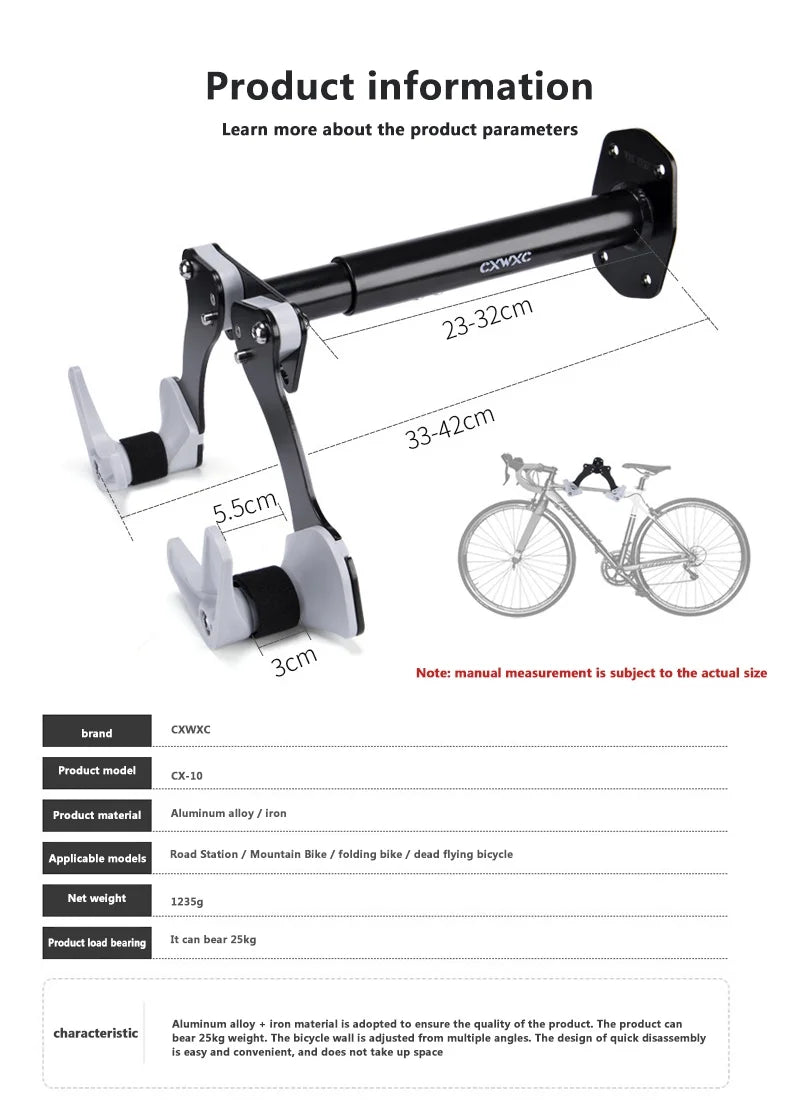 Bike Wall-Mounted Vertical Garage Storage Horizontal Adjustable Hook T835