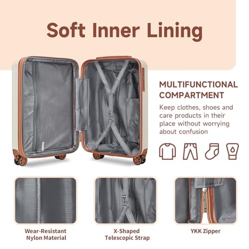 4 Piece Hardside Expandable Luggage Set with Spinner Wheels TSA Lock R70841