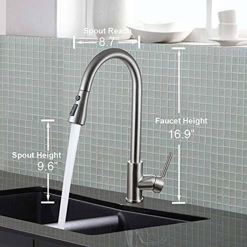 Single Handle Pull Down Kitchen Faucet Stainless Steel I449