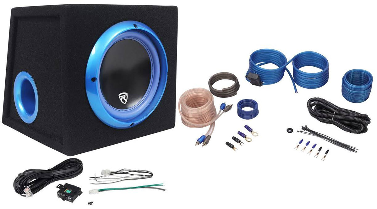 300W Powered Car Subwoofer System with Remote and Wire Kit Q57371