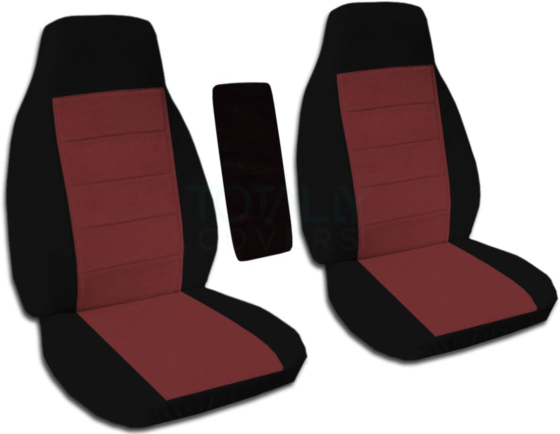 Compatible with Ford Ranger Two-Tone Truck Bucket Seat Covers Black and Sand B56087