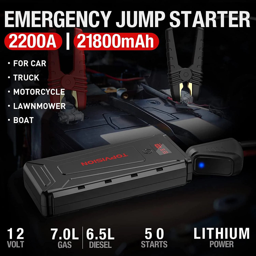 12V Car Jump Starter with Dual USB Quick Charge and DC Output J934278