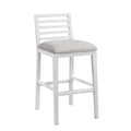 White Solid Wood Gray Fabric Bar Stool I9295