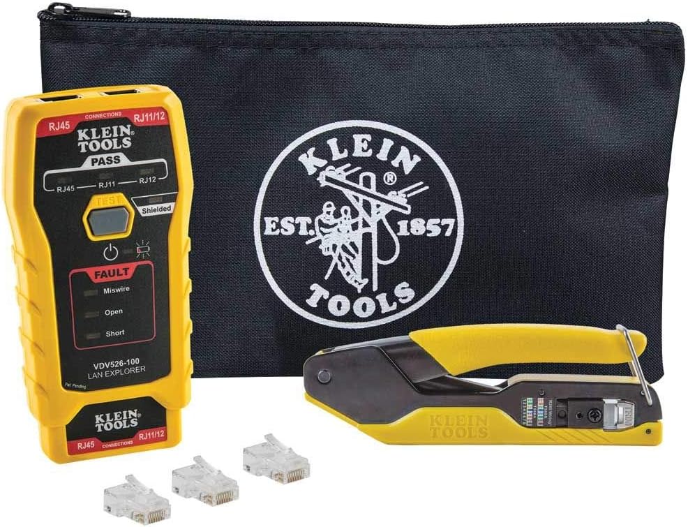 RJ45 Ethernet Cable Tester and Crimper Kit with Connectors for Cat5e / Cat6 E359