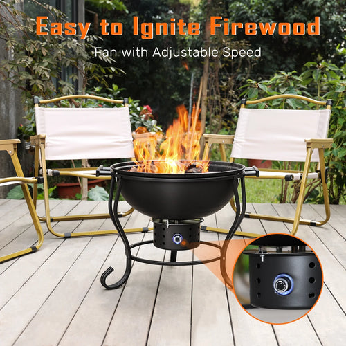2 in 1 Wood Burning Fire Pit with Grill F139719