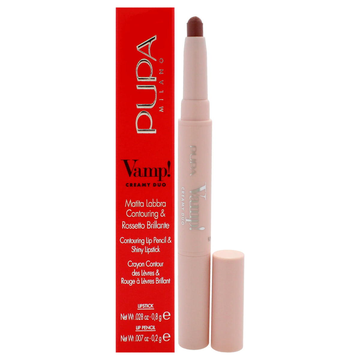 Creamy Duo Contouring Lip Pencil and Shiny Lipstick - 005 Deep Nude - 0.035 oz Makeup L90217