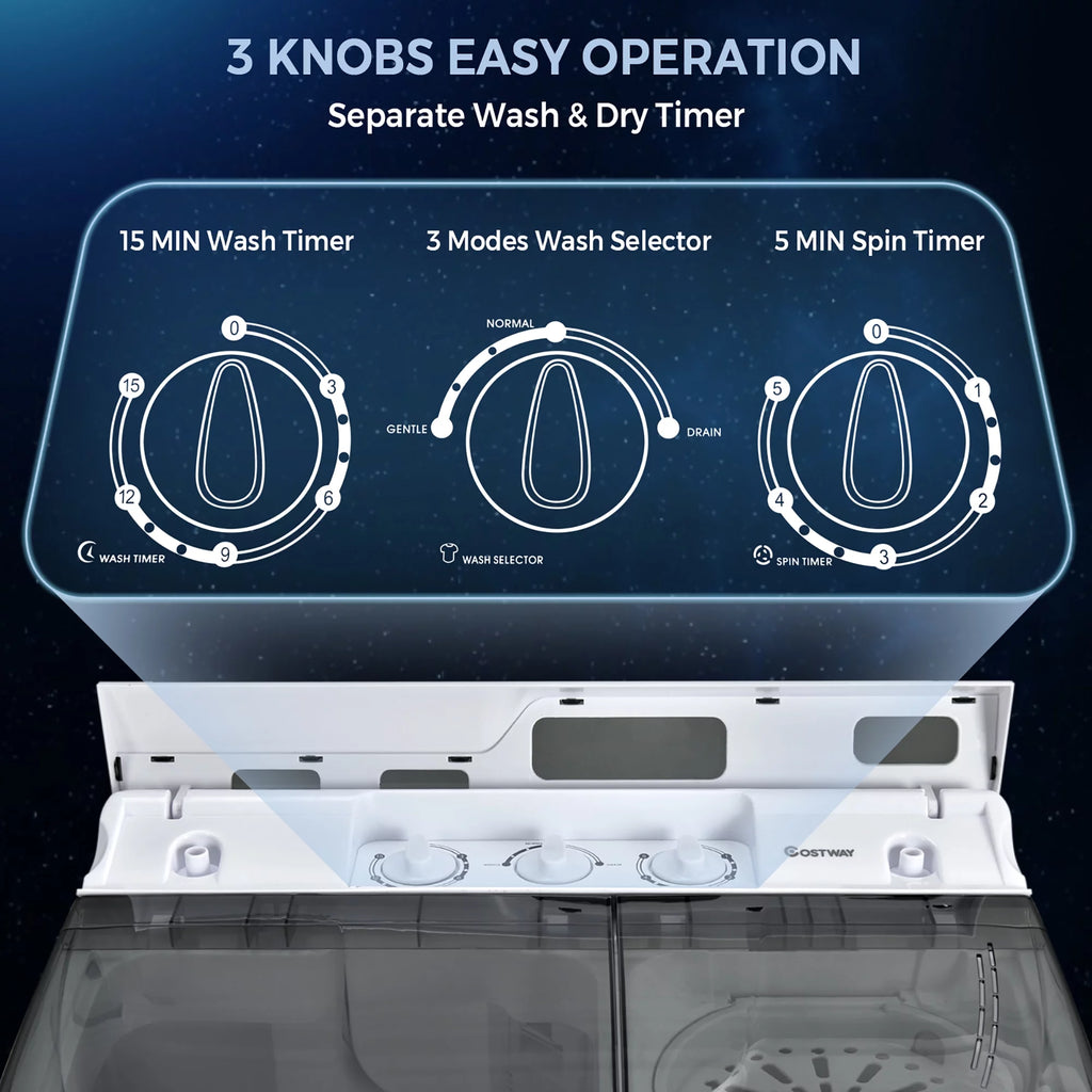 Portable Compact Mini Twin Tub Washing Machine S4274
