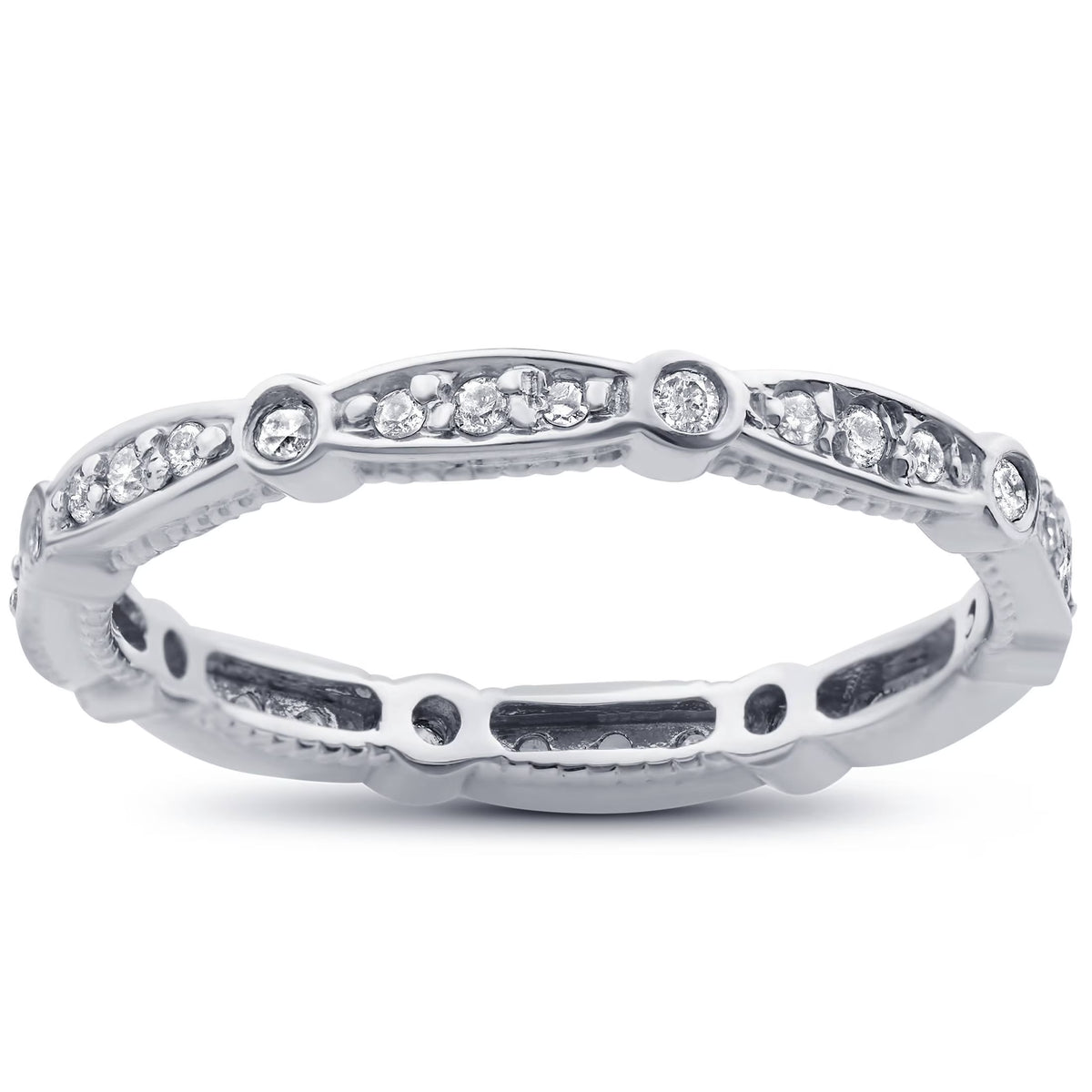 14K White Gold Diamond Eternity Ring V898