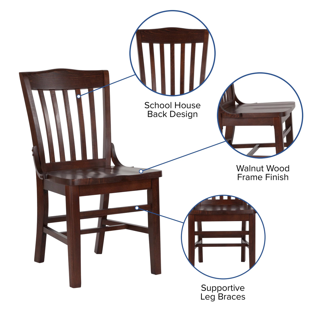 Walnut Wood Restaurant Chair T449132