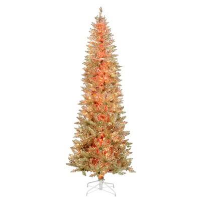 7.5 ft Champagne Pine Artificial Christmas Tree with 350 Colored & Clear Lights E150024