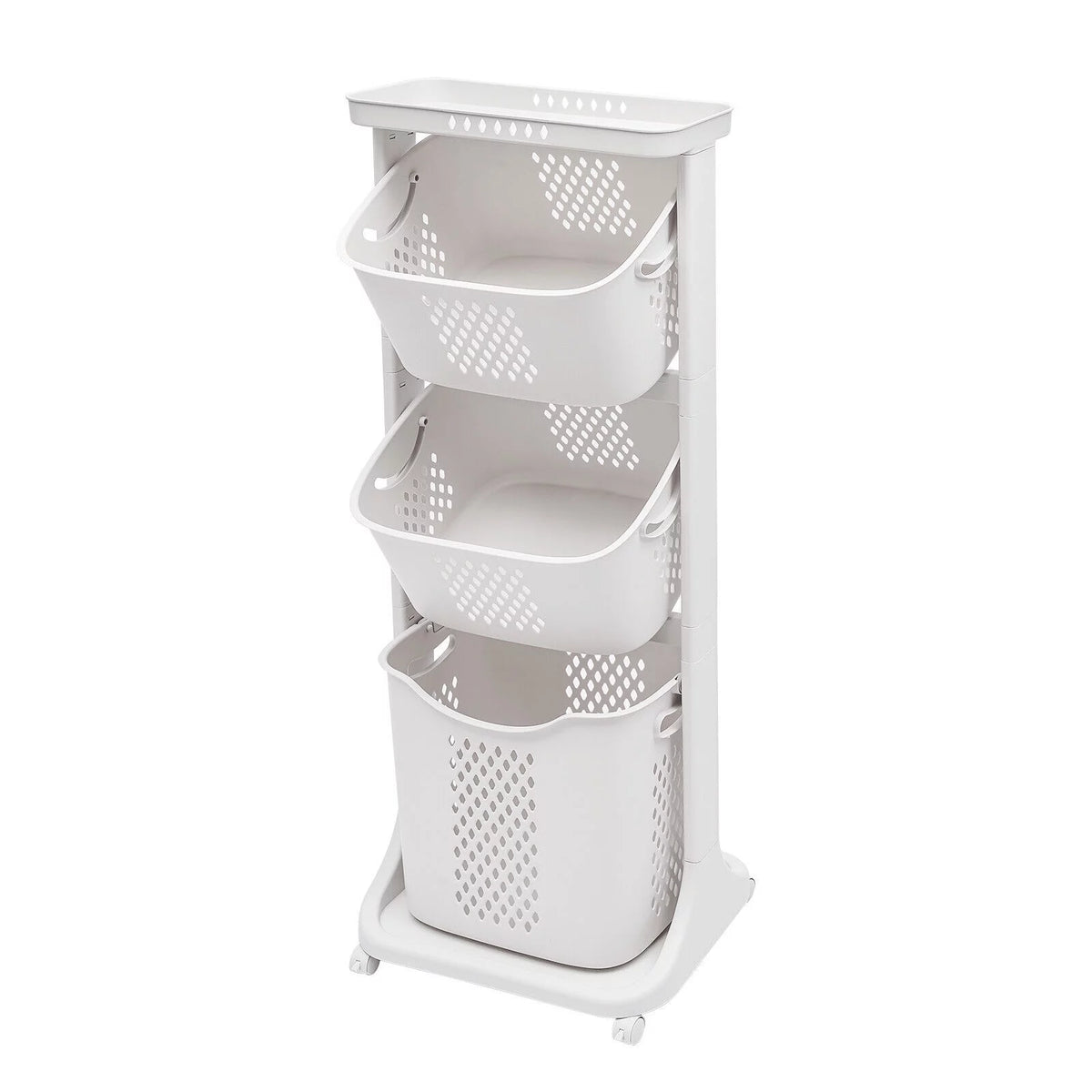 3-Tier Laundry Hamper Sorter Rolling Cart K1498